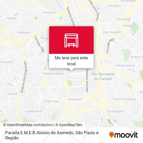 Parada E.M.E.B.Aluisio de Azevedo mapa