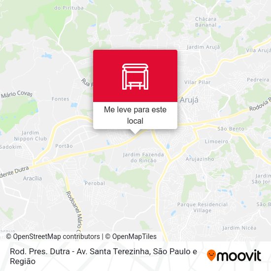 Rod. Pres. Dutra - Av. Santa Terezinha mapa