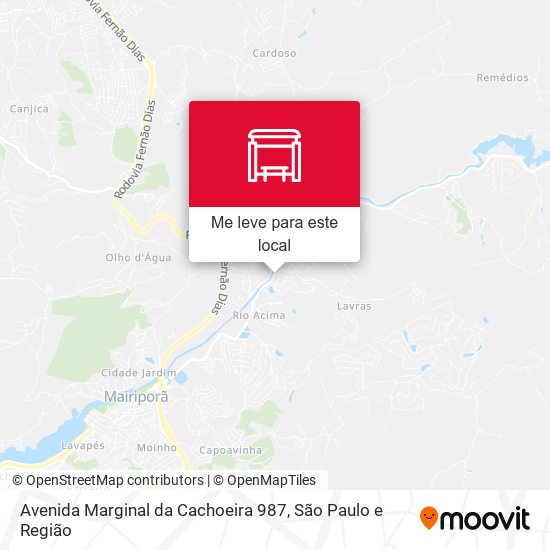 Avenida Marginal da Cachoeira 987 mapa