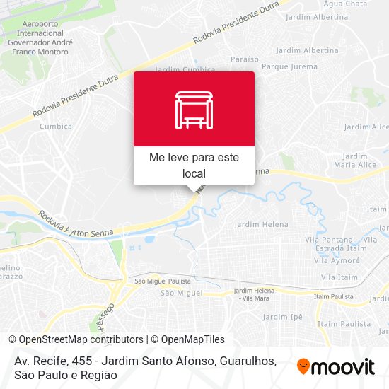 Av. Recife, 455 - Jardim Santo Afonso, Guarulhos mapa