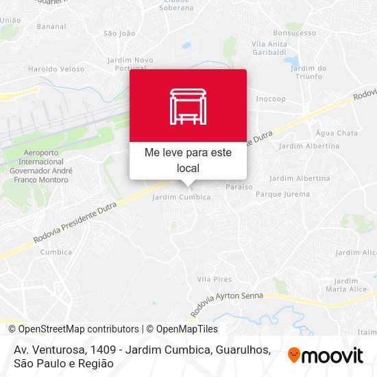 Av. Venturosa, 1409 - Jardim Cumbica, Guarulhos mapa