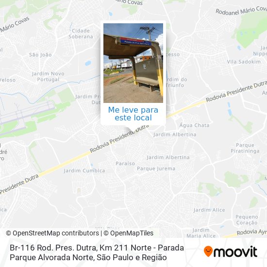 Br-116 Rod. Pres. Dutra, Km 211 Norte - Parada Parque Alvorada Norte mapa