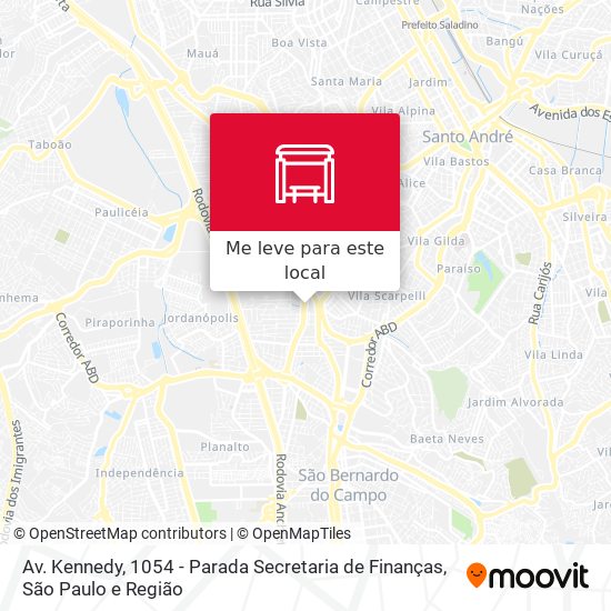 Av. Kennedy, 1054 - Parada Secretaria de Finanças mapa