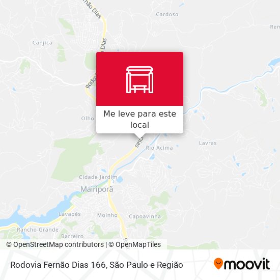 Rodovia Fernão Dias 166 mapa