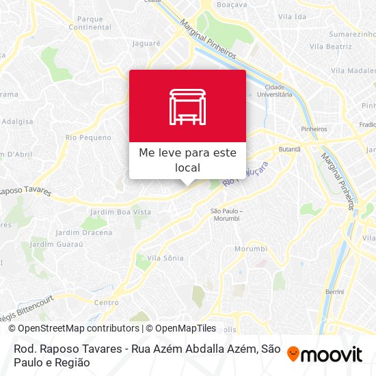 Rod. Raposo Tavares - Rua Azém Abdalla Azém mapa