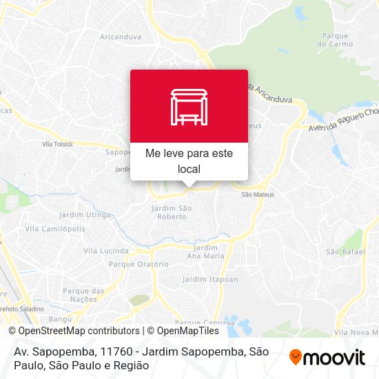 Av. Sapopemba, 11760 - Jardim Sapopemba, São Paulo mapa