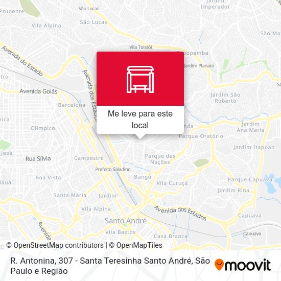 R. Antonina, 307 - Santa Teresinha Santo André mapa