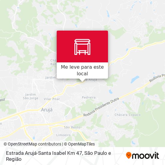 Estrada Arujá-Santa Isabel Km 47 mapa