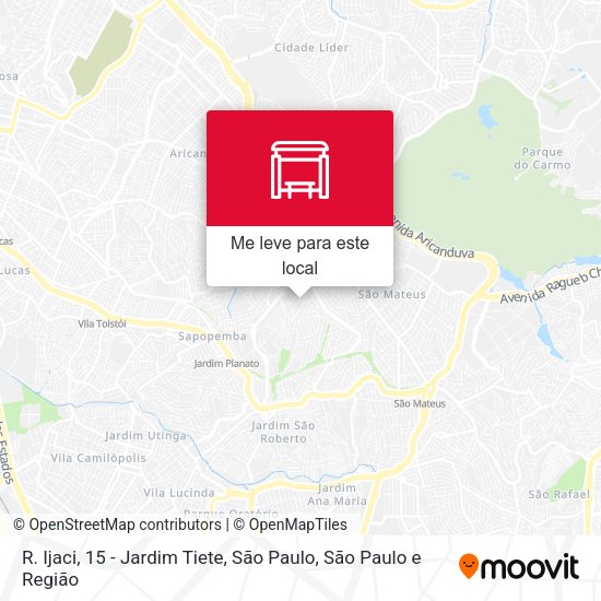 R. Ijaci, 15 - Jardim Tiete, São Paulo mapa