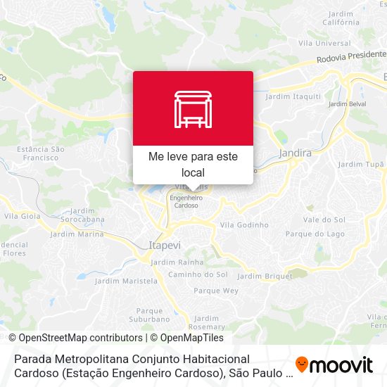 Parada Metropolitana Conjunto Habitacional Cardoso (Estação Engenheiro Cardoso) mapa