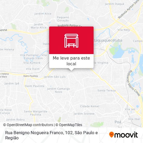 Rua Benígno Nogueira Franco, 102 mapa