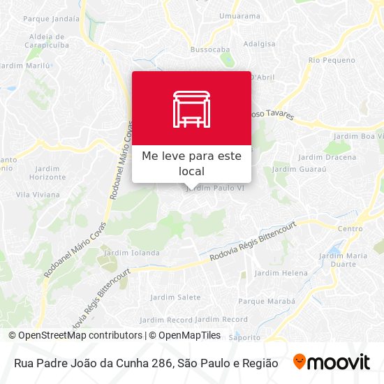 Rua Padre João da Cunha 286 mapa