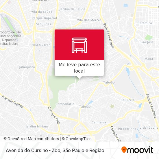 Avenida do Cursino - Zoo mapa