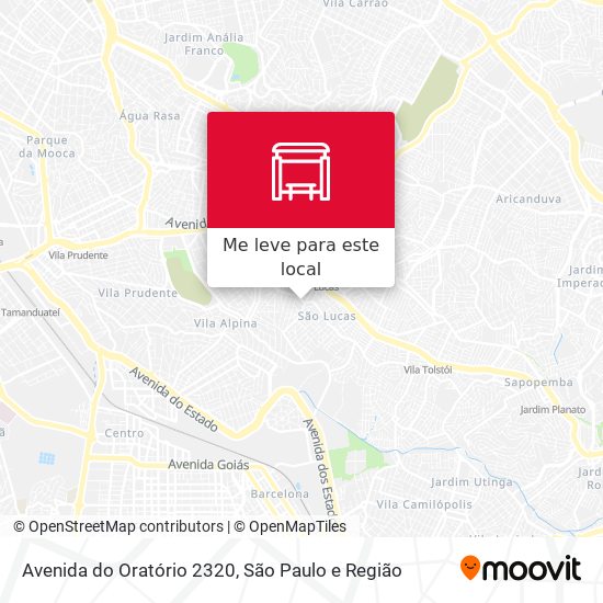 Avenida do Oratório 2320 mapa
