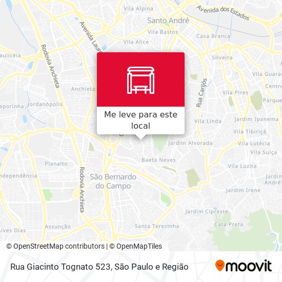 Rua Giacinto Tognato 523 mapa