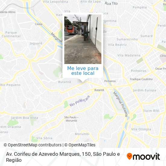 Av. Corifeu de Azevedo Marques, 150 mapa