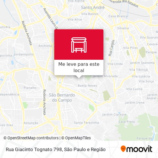 Rua Giacinto Tognato 798 mapa