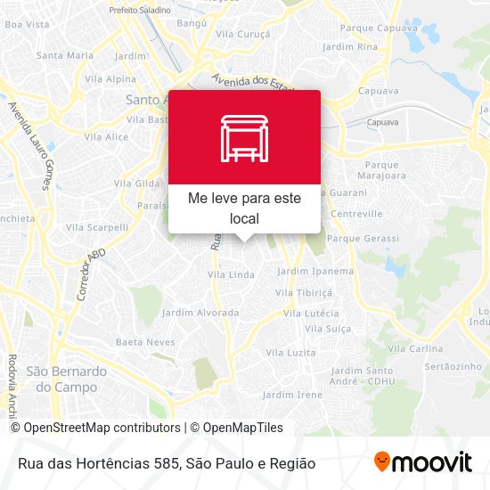 Rua das Hortências 585 mapa