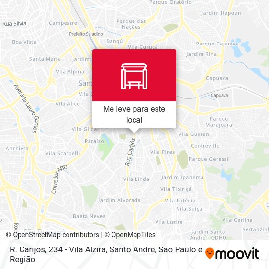 R. Carijós, 234 - Vila Alzira, Santo André mapa