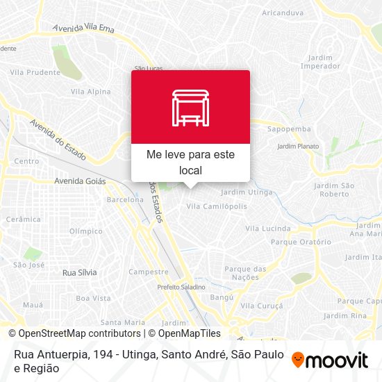 Rua Antuerpia, 194 - Utinga, Santo André mapa