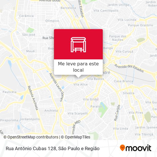 Rua Antônio Cubas 128 mapa