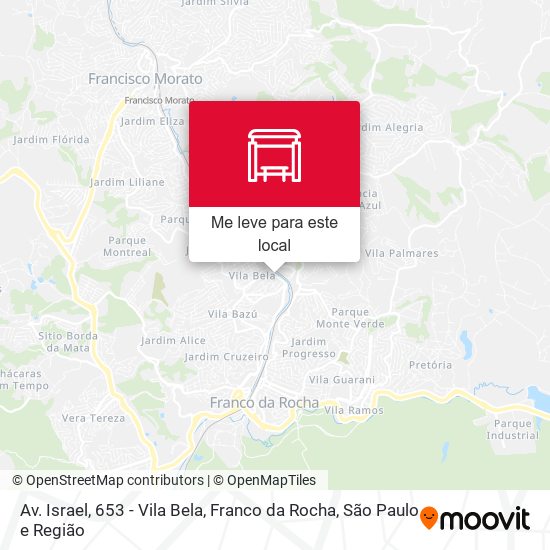 Av. Israel, 653 - Vila Bela, Franco da Rocha mapa