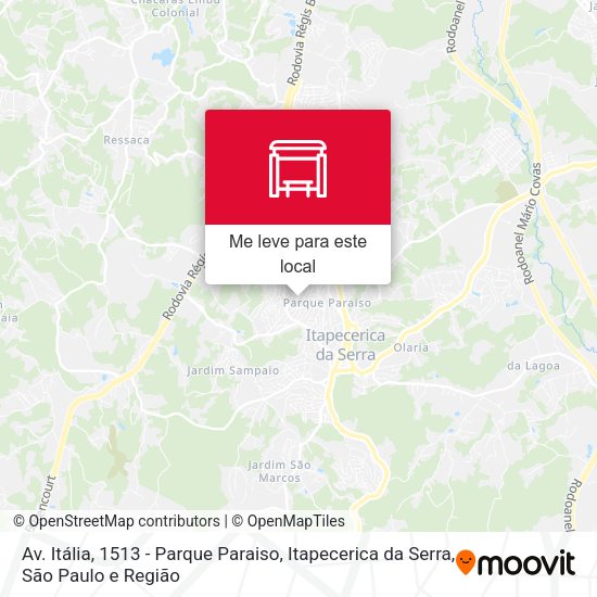 Av. Itália, 1513 - Parque Paraiso, Itapecerica da Serra mapa