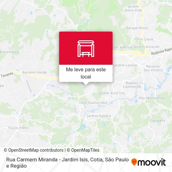 Rua Carmem Miranda - Jardim Isis, Cotia mapa