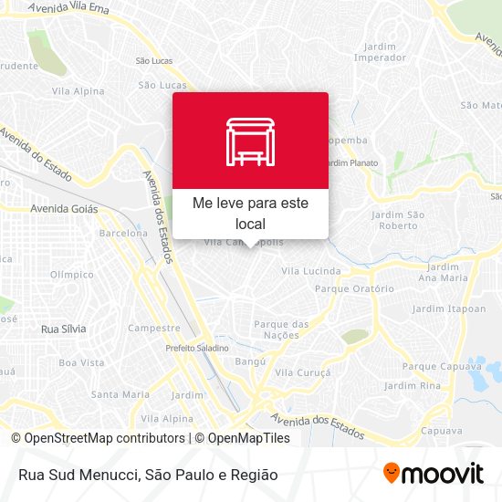 Rua Sud Menucci mapa