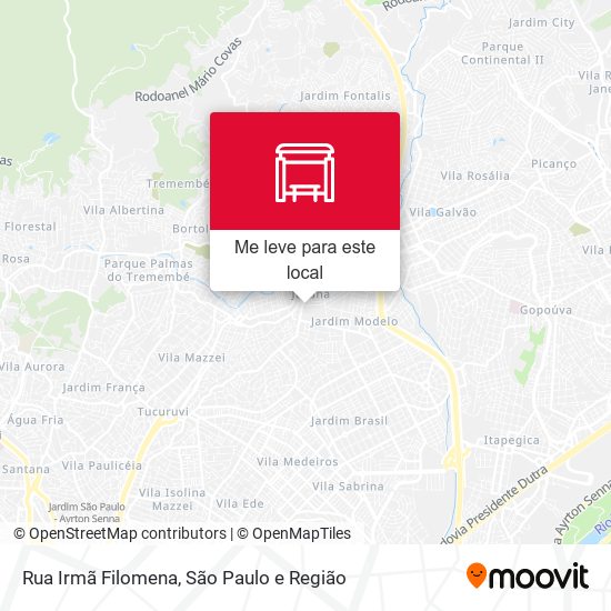 Rua Irmã Filomena mapa