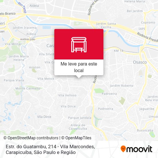 Estr. do Guatambu, 214 - Vila Marcondes, Carapicuíba mapa