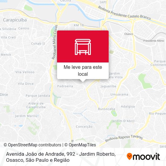 Avenida João de Andrade, 992 - Jardim Roberto, Osasco mapa
