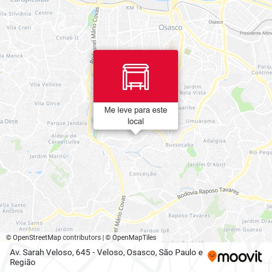 Av. Sarah Veloso, 645 - Veloso, Osasco mapa