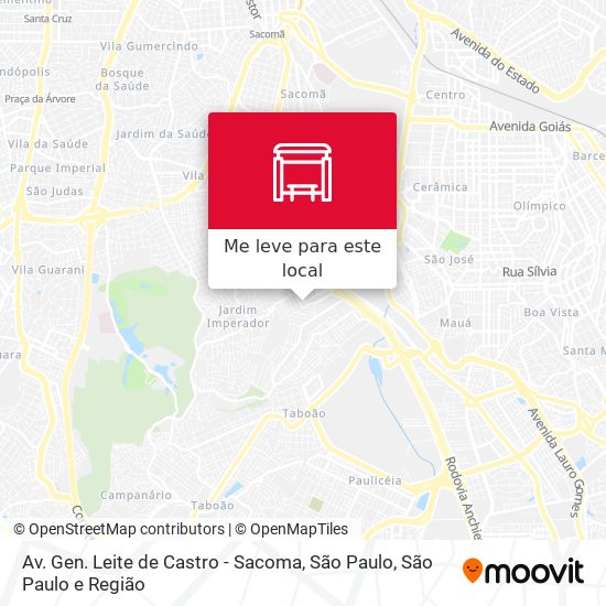 Av. Gen. Leite de Castro - Sacoma, São Paulo mapa