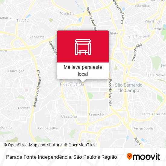 Parada Fonte Independência mapa