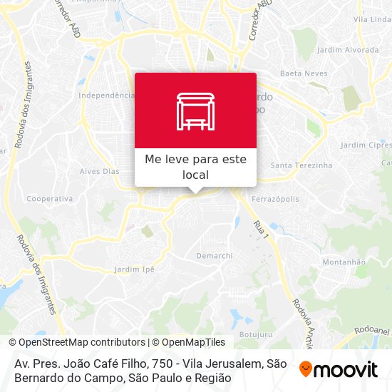 Av. Pres. João Café Filho, 750 - Vila Jerusalem, São Bernardo do Campo mapa