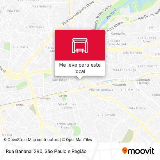 Rua Bananal 290 mapa