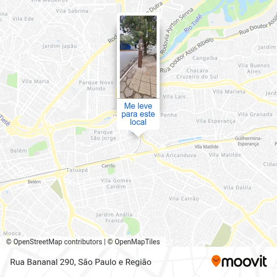 Rua Bananal 290 mapa
