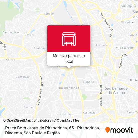 Praça Bom Jesus de Piraporinha, 65 - Piraporinha, Diadema mapa