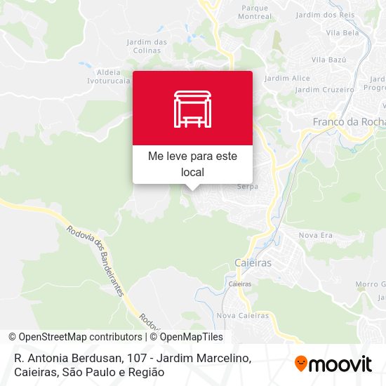R. Antonia Berdusan, 107 - Jardim Marcelino, Caieiras mapa