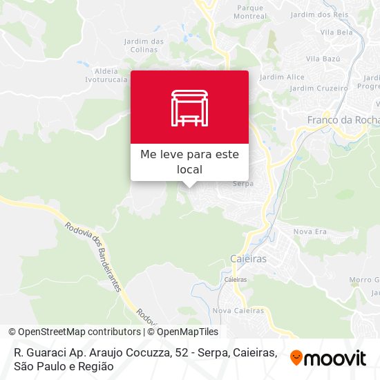 R. Guaraci Ap. Araujo Cocuzza, 52 - Serpa, Caieiras mapa