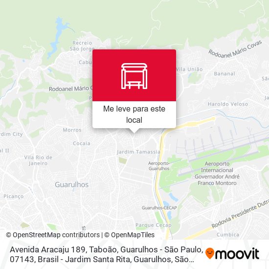 Avenida Aracaju 189, Taboão, Guarulhos - São Paulo, 07143, Brasil - Jardim Santa Rita, Guarulhos mapa