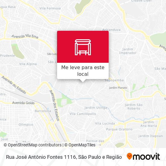Rua José Antônio Fontes 1116 mapa