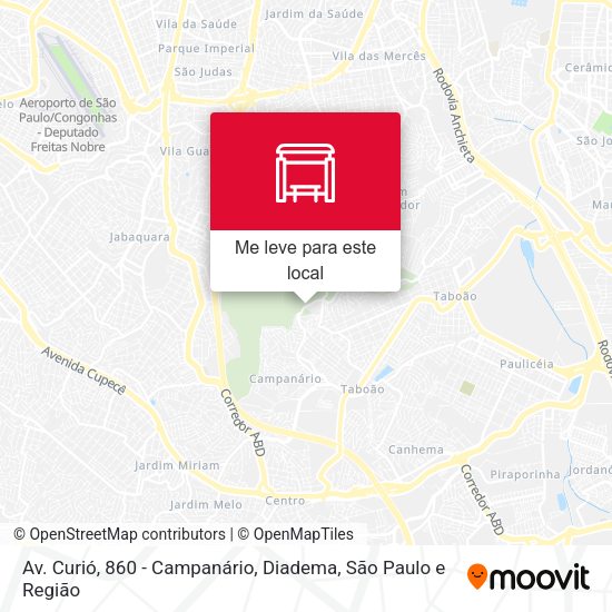 Av. Curió, 860 - Campanário, Diadema mapa