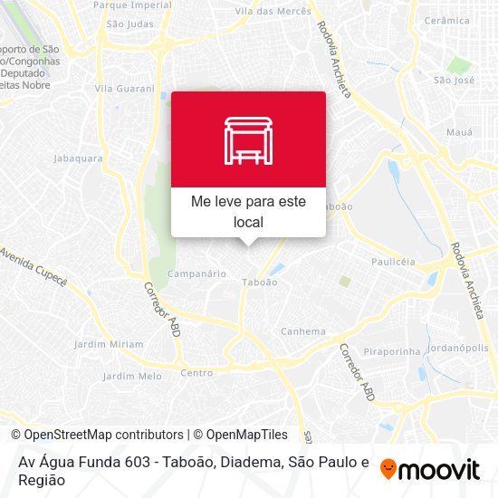 Av Água Funda 603 - Taboão, Diadema mapa