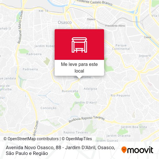 Avenida Novo Osasco, 88 - Jardim D'Abril, Osasco mapa
