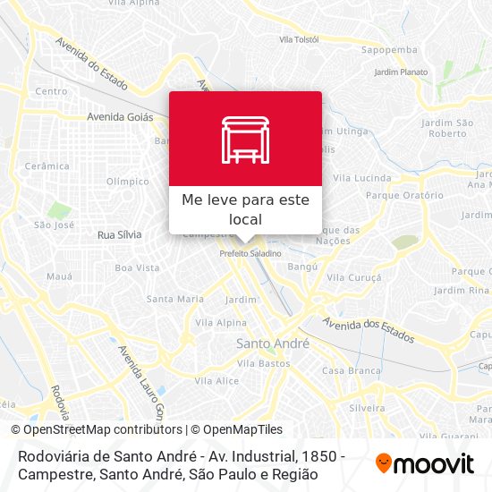 Rodoviária de Santo André - Av. Industrial, 1850 - Campestre, Santo André mapa