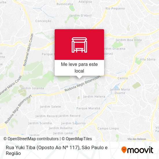 Rua Yuki Tiba (Oposto Ao Nº 117) mapa
