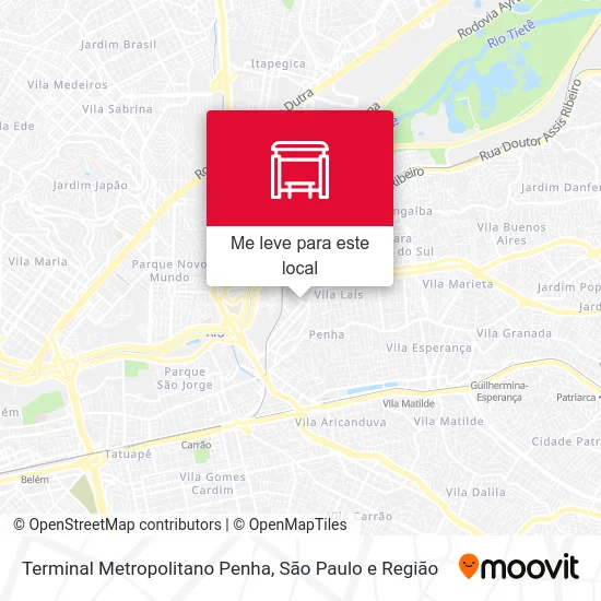 Terminal Metropolitano Penha mapa