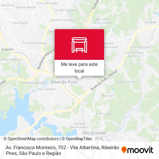 Av. Francisco Monteiro, 702 - Vila Albertina, Ribeirão Pires mapa